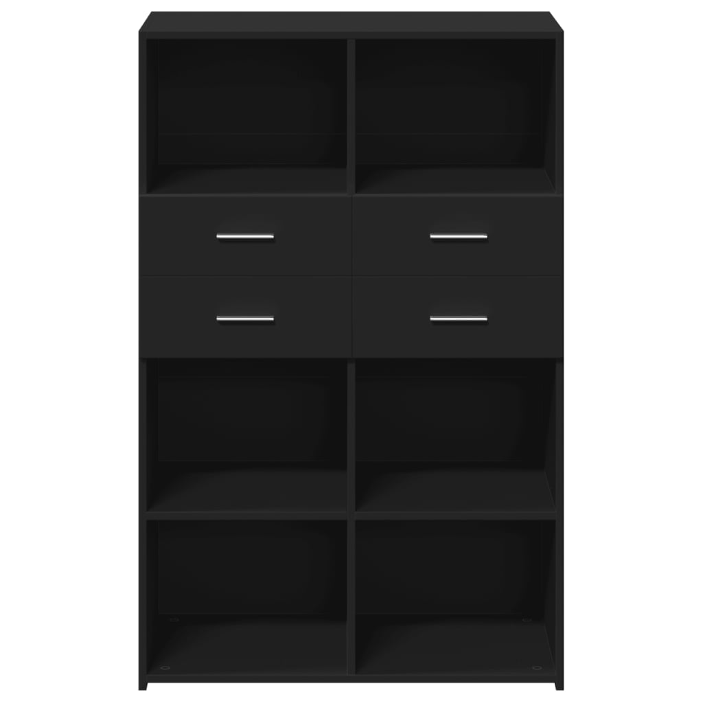 Hylle svart 80x42,5x124 cm konstruert tre
