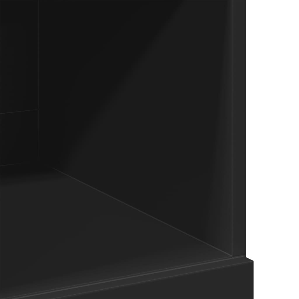 Hylle svart 80x42,5x124 cm konstruert tre