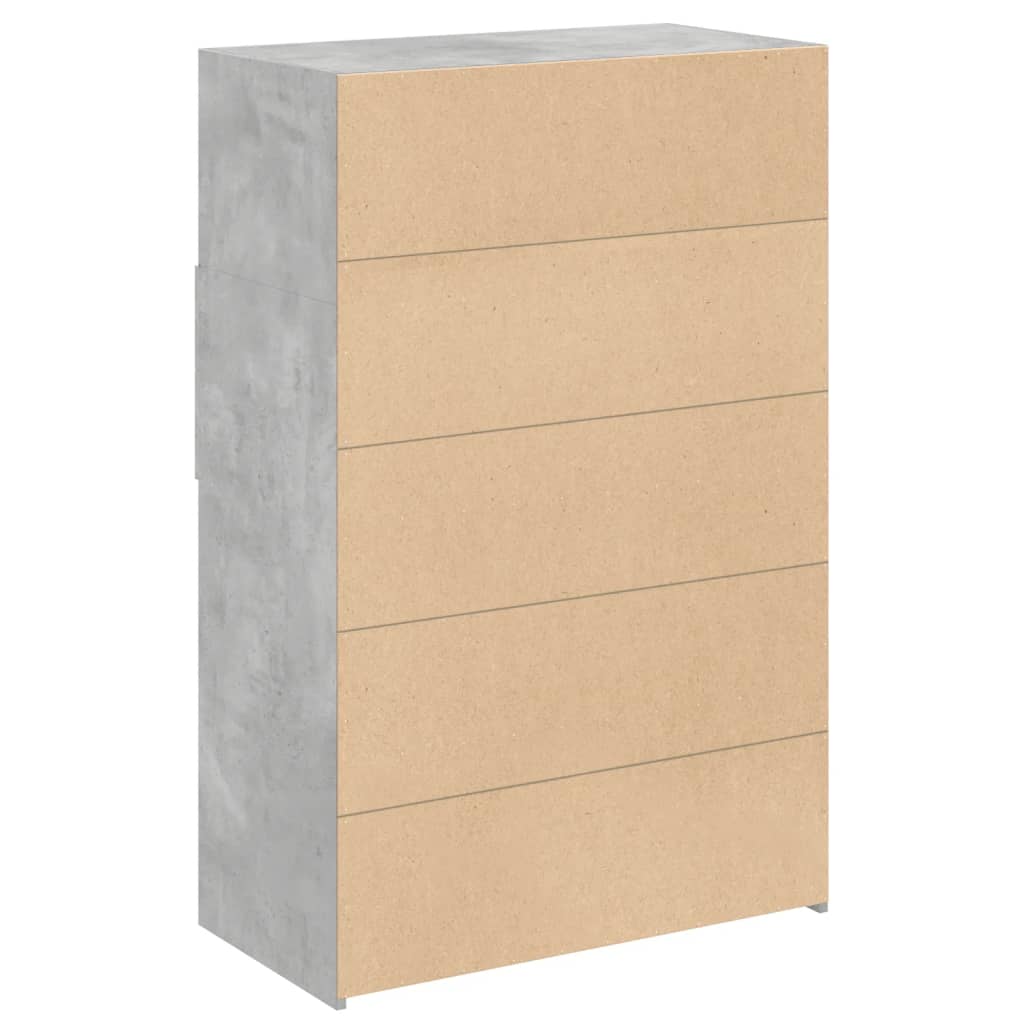 Hylle betonggrå 80x42,5x124 cm konstruert tre
