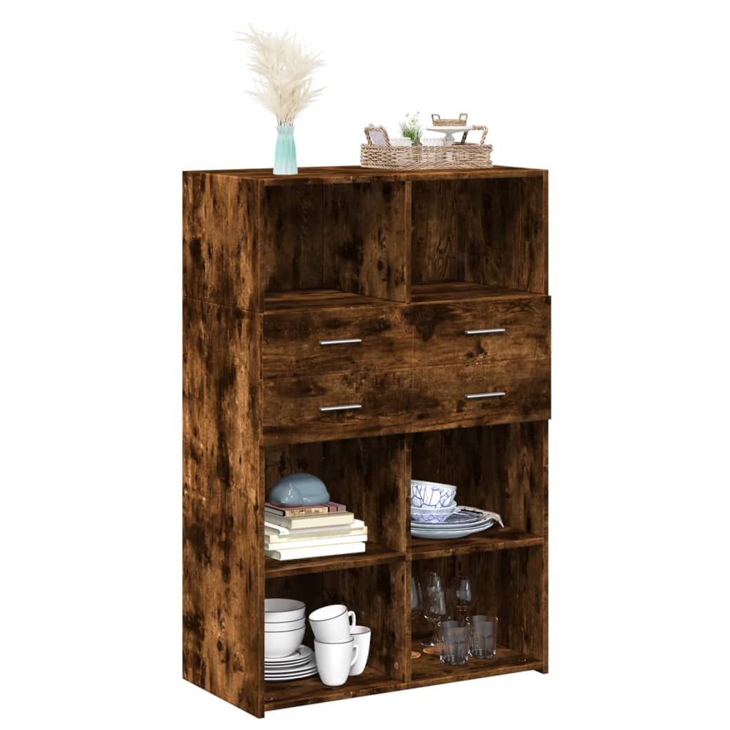 Hylle røkt eik 80x42,5x124 cm konstruert tre