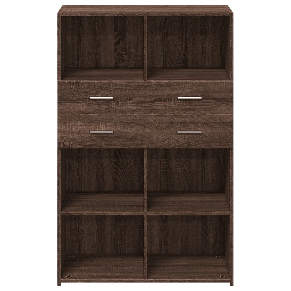 Hylle brun eik 80x42,5x124 cm konstruert tre
