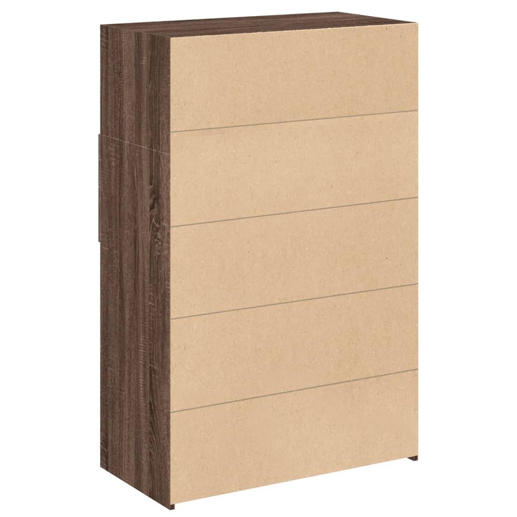 Hylle brun eik 80x42,5x124 cm konstruert tre