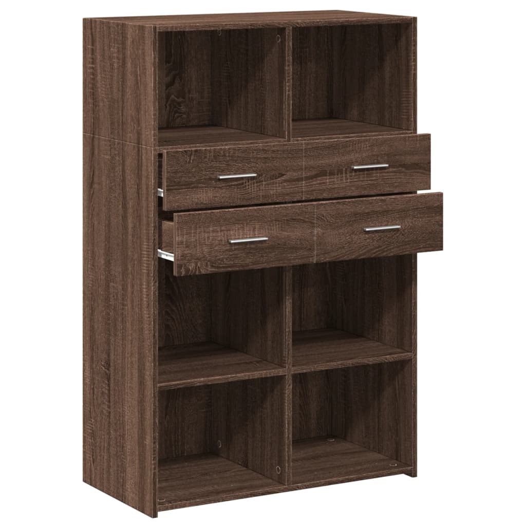 Hylle brun eik 80x42,5x124 cm konstruert tre