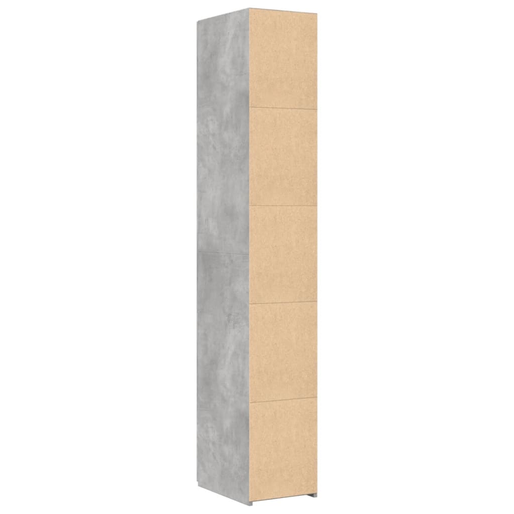 Hylle betonggrå 30x42,5x185 cm konstruert tre