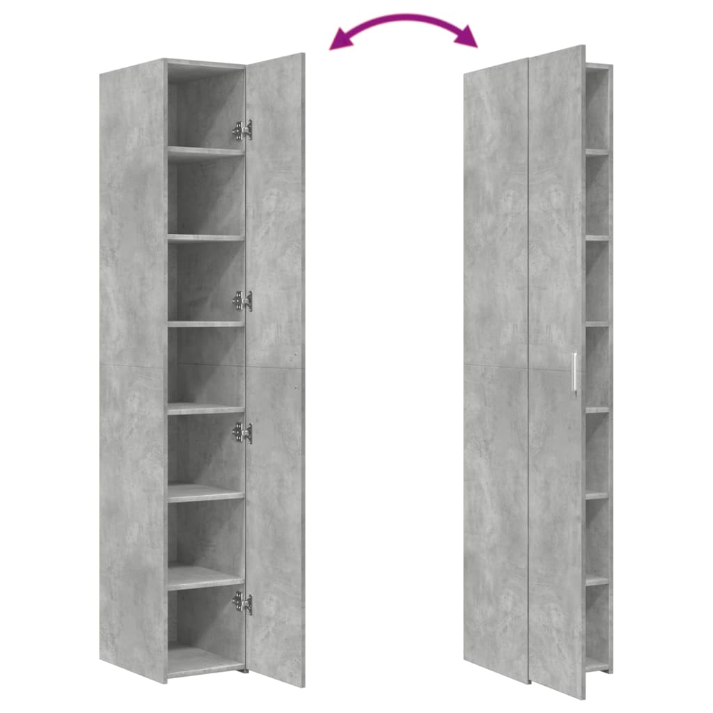 Hylle betonggrå 30x42,5x185 cm konstruert tre