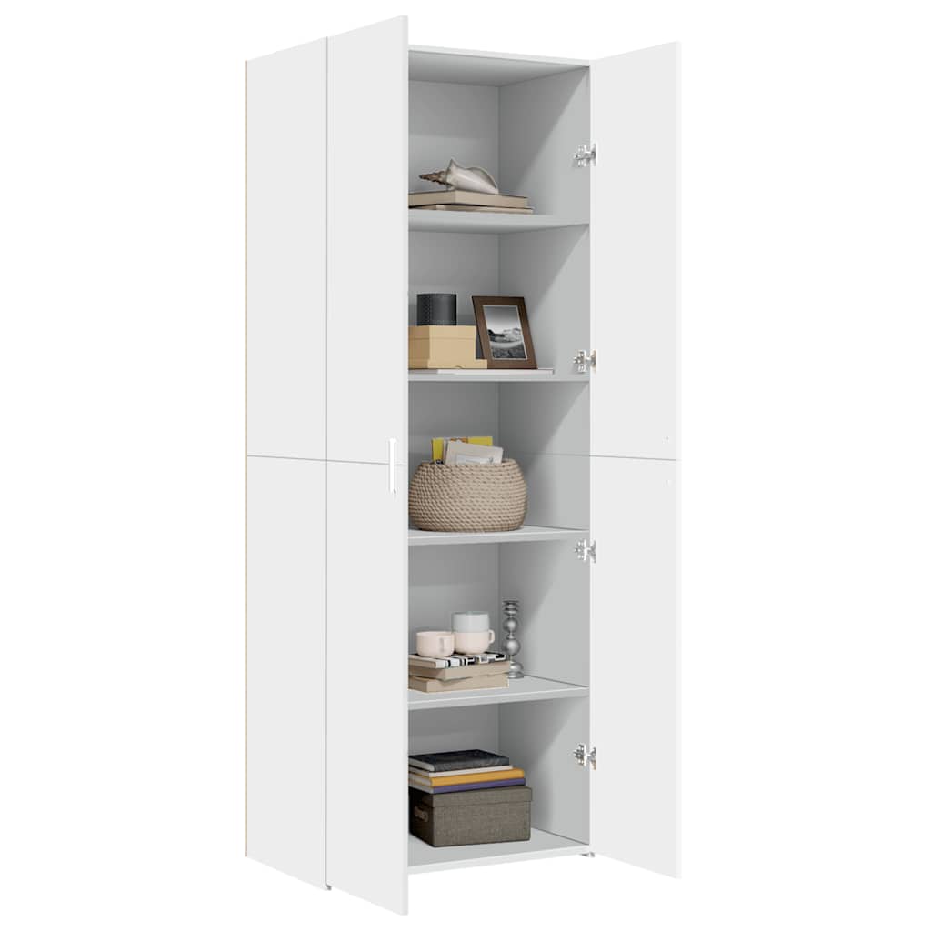 Highboard hvit 70x42,5x185 cm konstruert tre