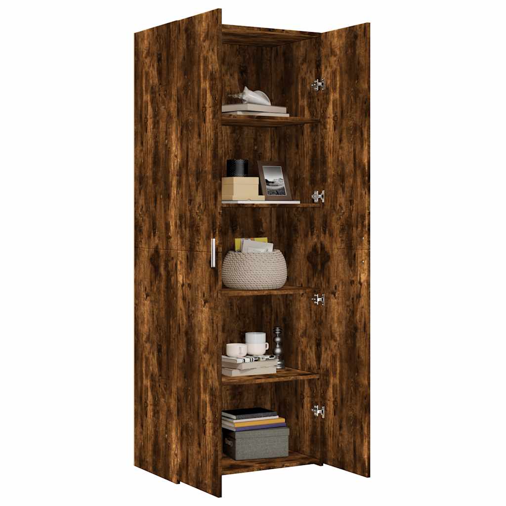 Highboard røkt eik 70x42,5x185 cm konstruert tre