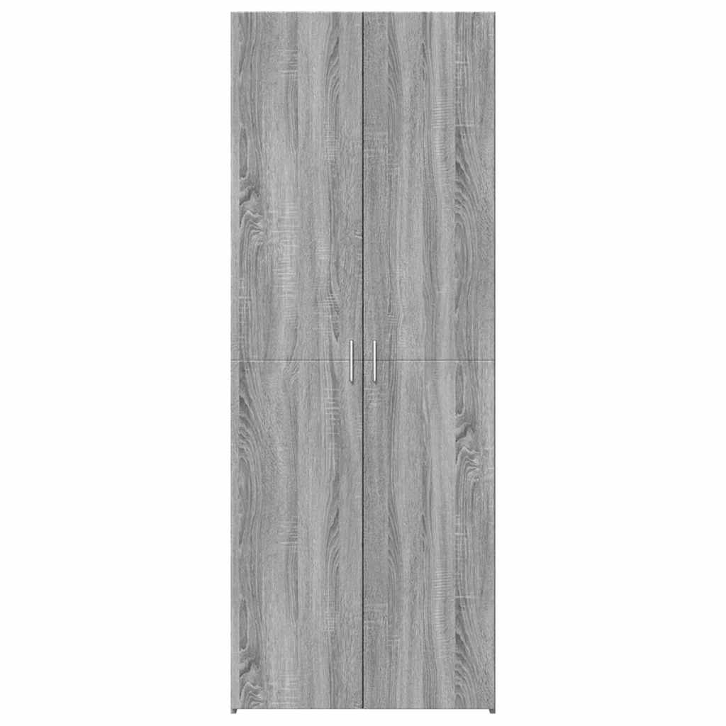 Highboard grå sonoma 70x42,5x185 cm konstruert tre