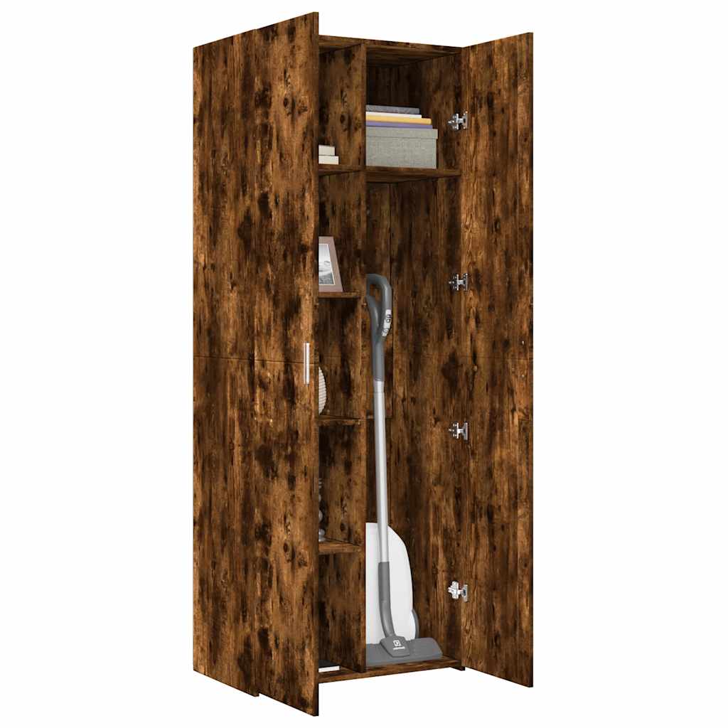 Highboard røkt eik 70x42,5x185 cm konstruert tre