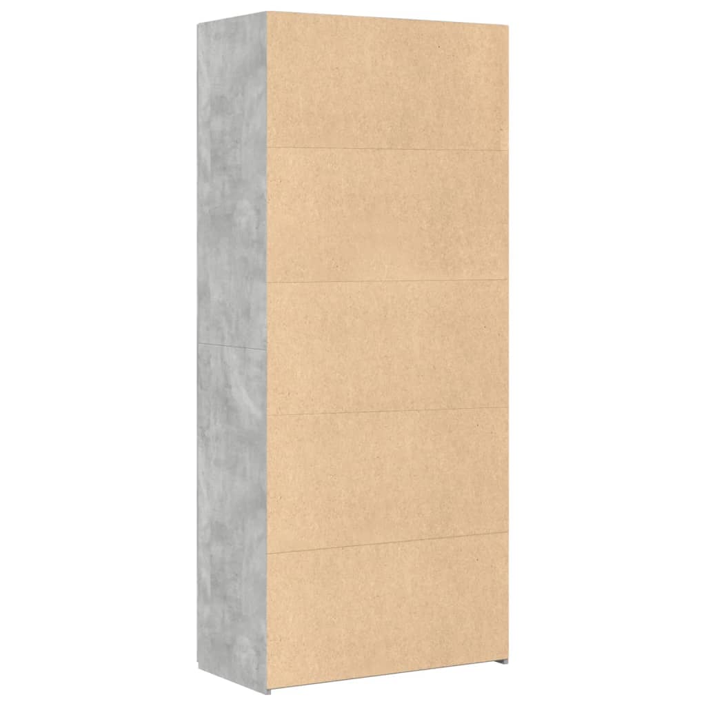 Highboard betonggrå 80x42,5x185 cm konstruert tre