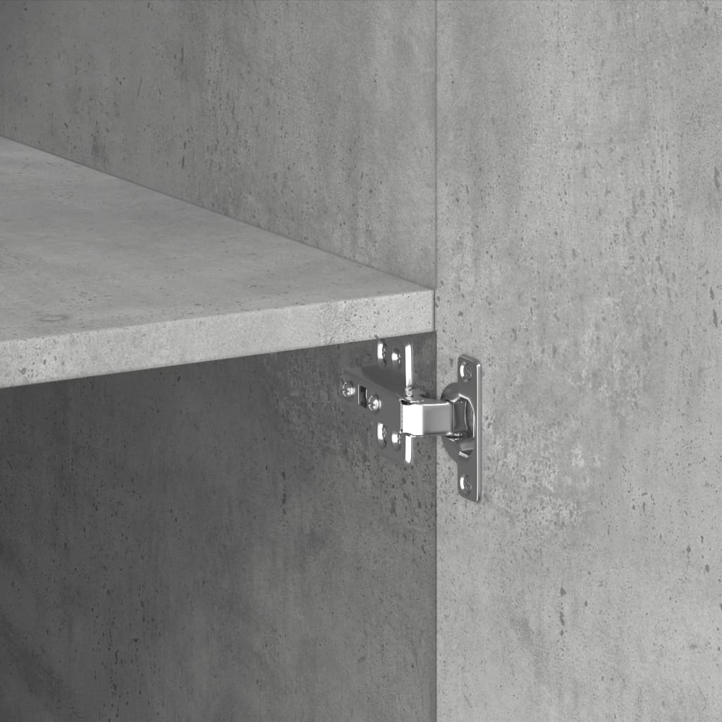 Highboard betonggrå 80x42,5x185 cm konstruert tre