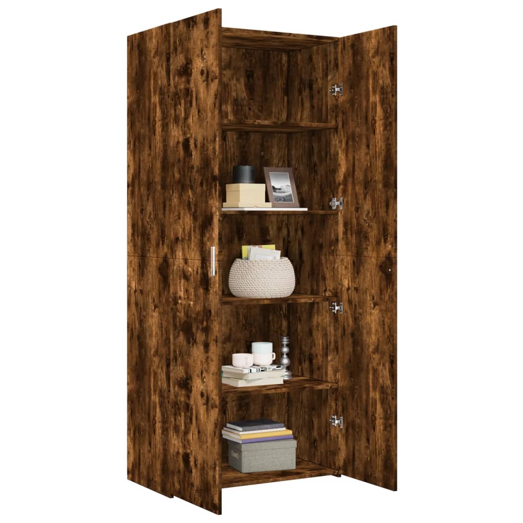 Highboard røkt eik 80x42,5x185 cm konstruert tre