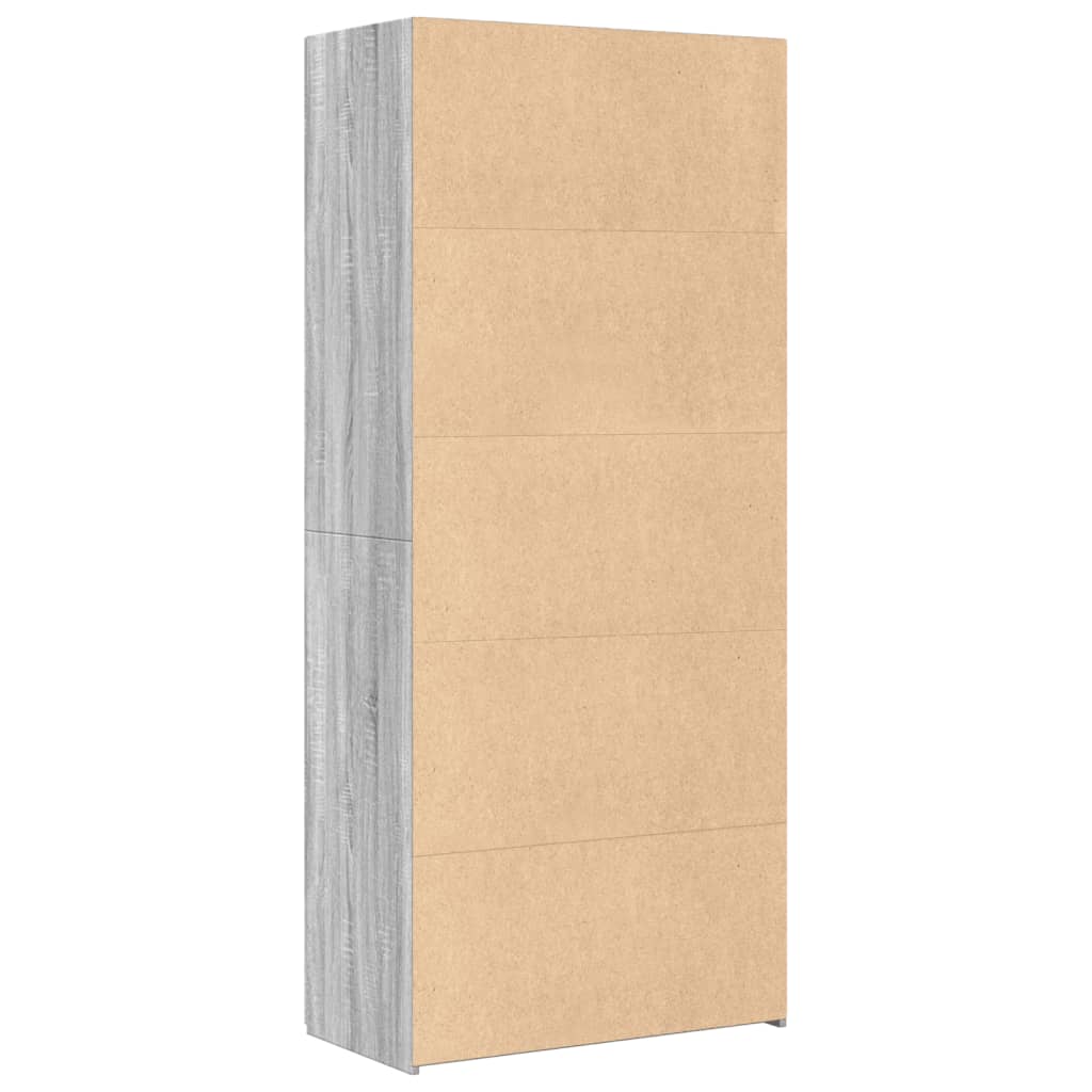 Highboard grå sonoma 80x42,5x185 cm konstruert tre