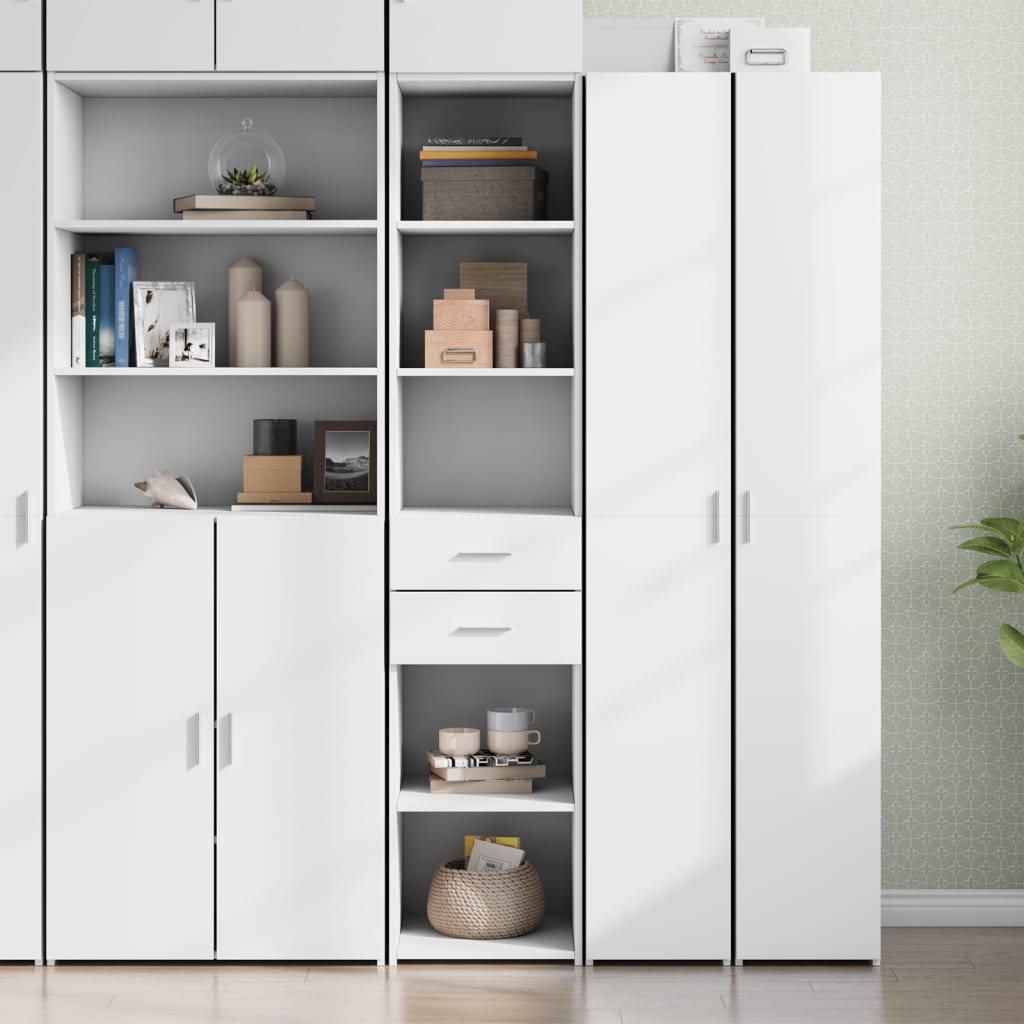 Hylle hvit 40x42,5x185 cm konstruert tre