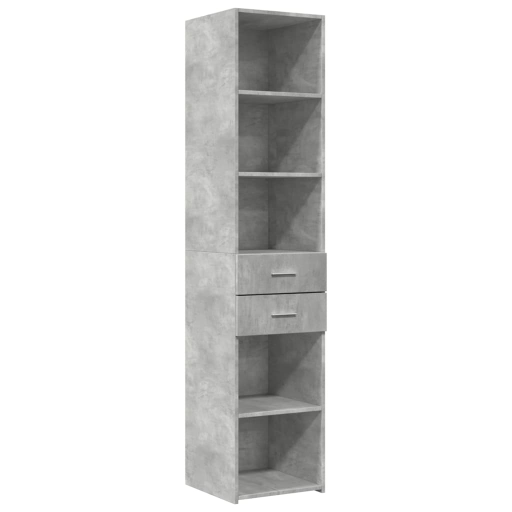 Hylle betonggrå 40x42,5x185 cm konstruert tre