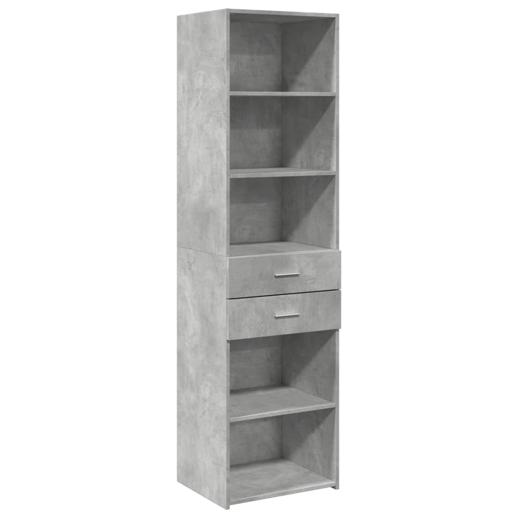 Hylle betonggrå 50x42,5x185 cm konstruert tre