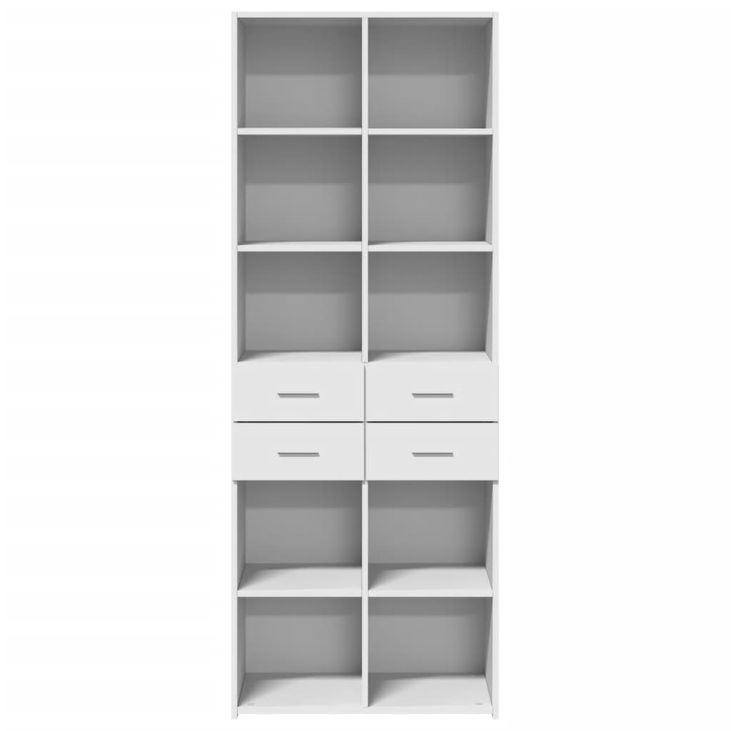 Highboard hvit 70x42,5x185 cm konstruert tre