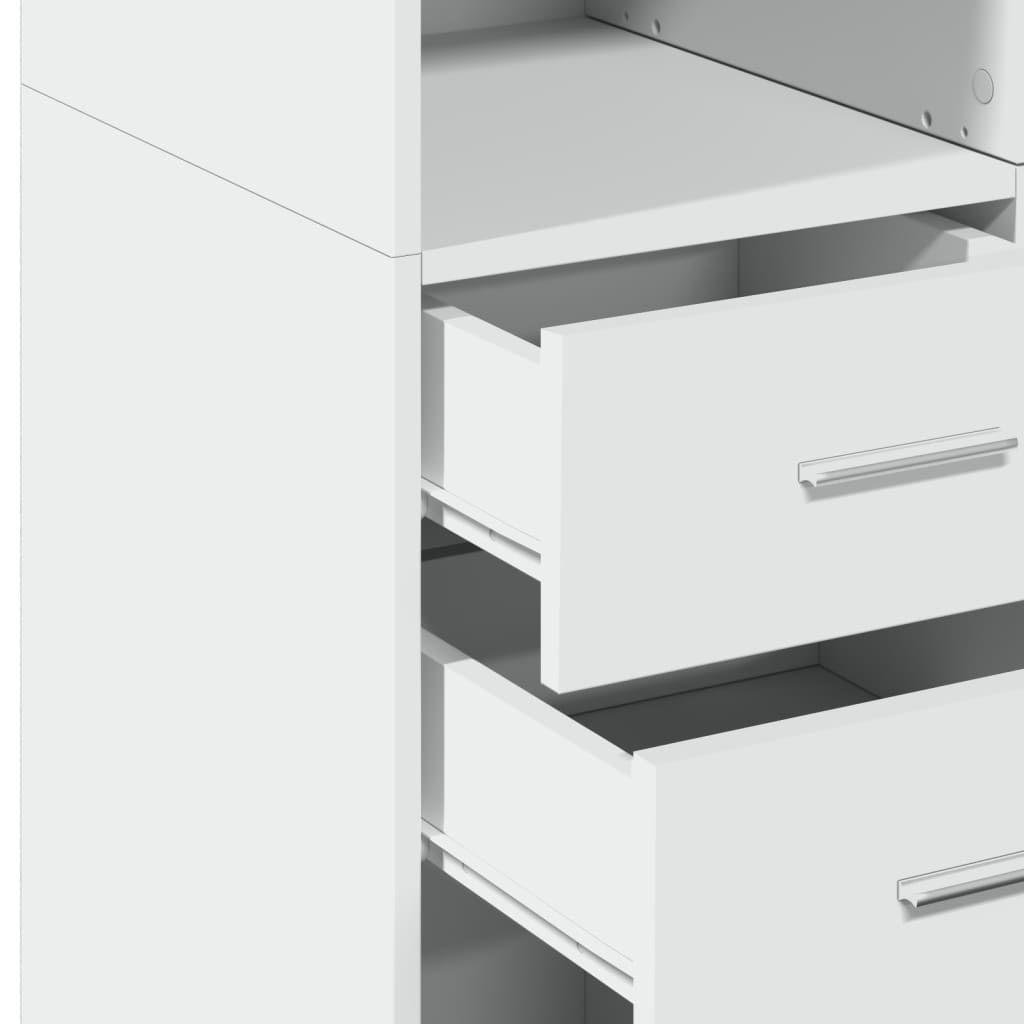 Highboard hvit 70x42,5x185 cm konstruert tre