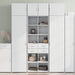 Highboard hvit 70x42,5x185 cm konstruert tre