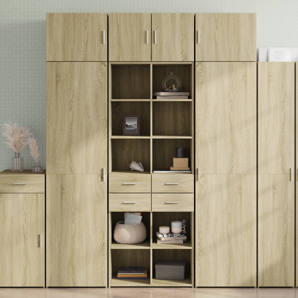 Highboard sonoma eik 70x42,5x185 cm konstruert tre
