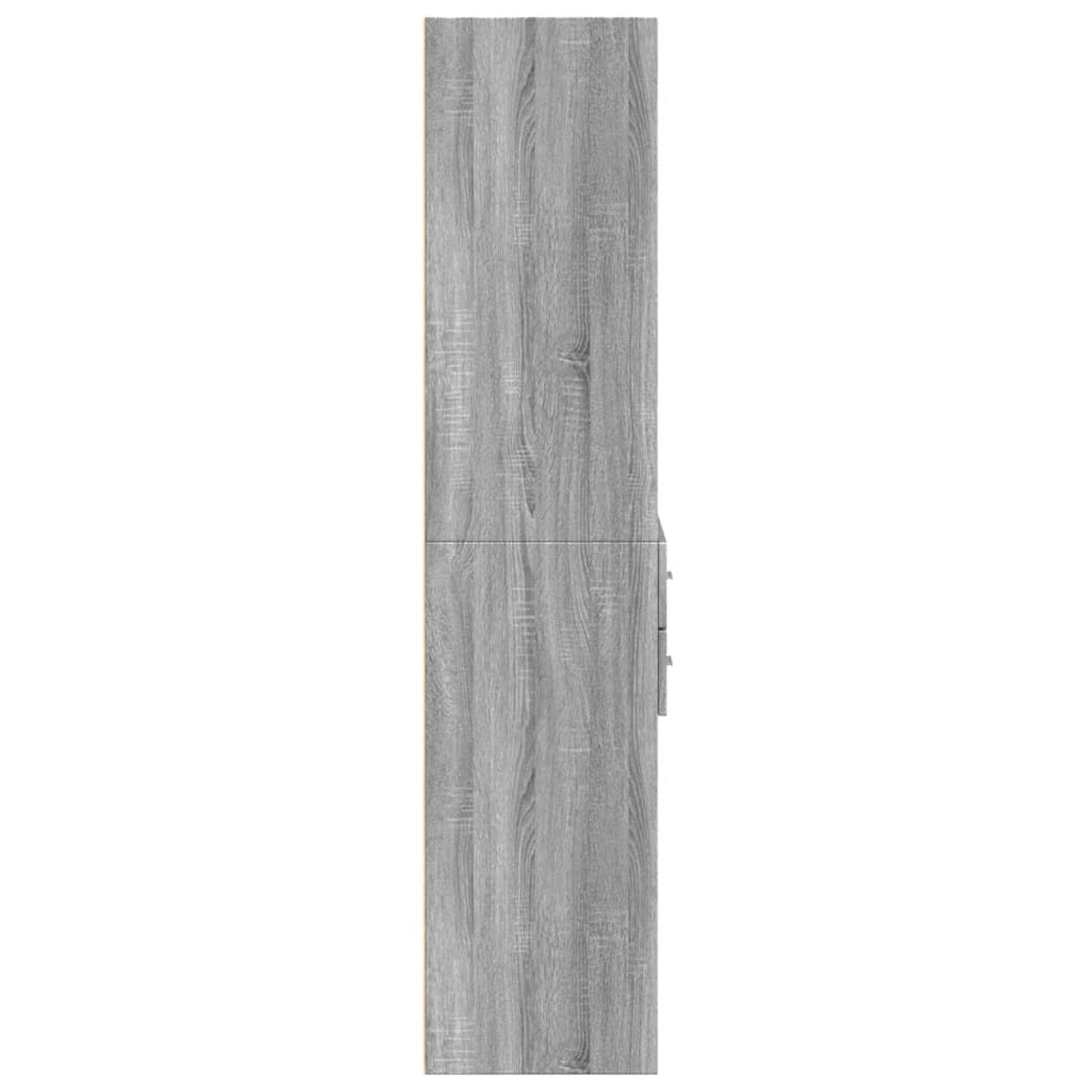Highboard grå sonoma 70x42,5x185 cm konstruert tre