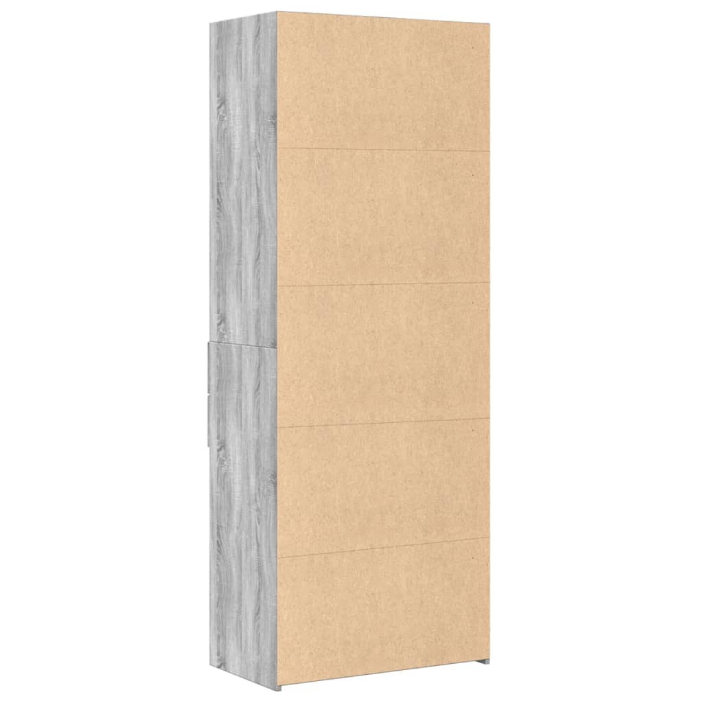 Highboard grå sonoma 70x42,5x185 cm konstruert tre