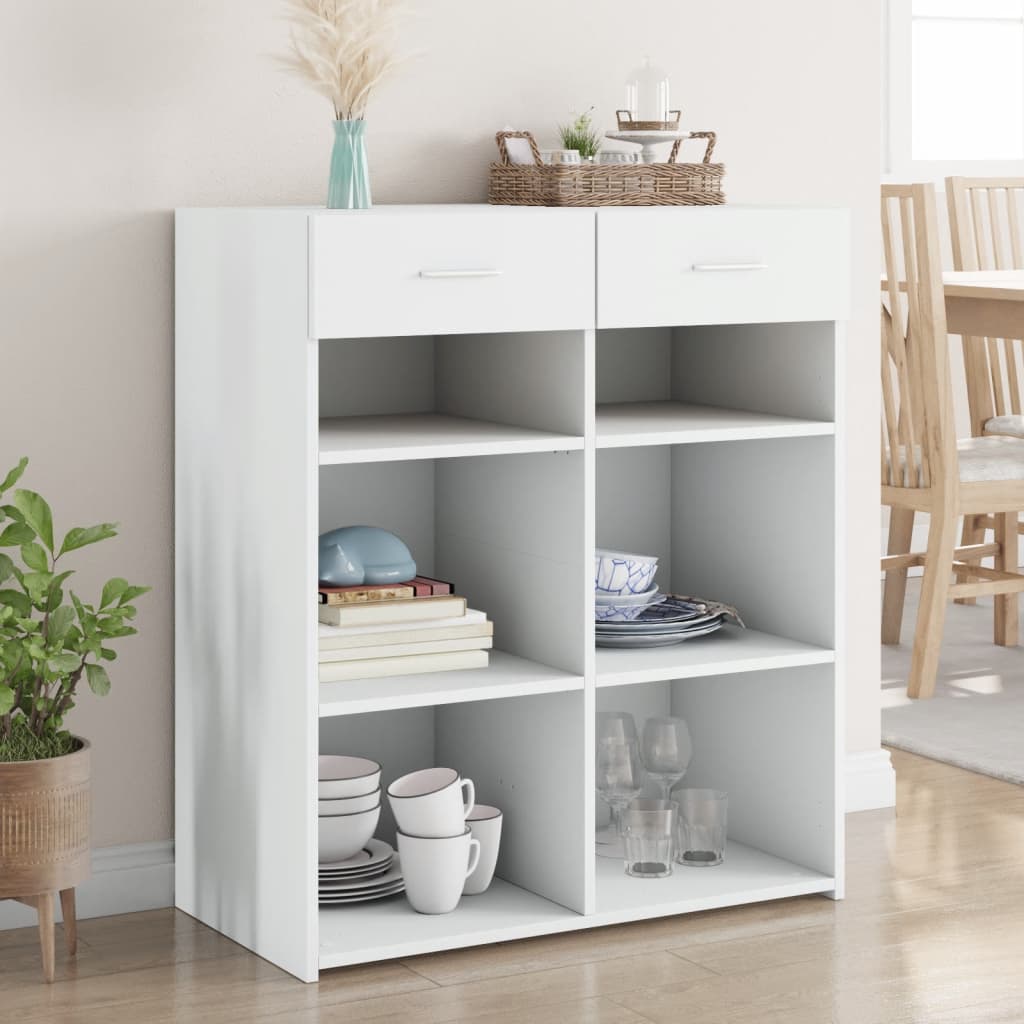 Skjenk hvit 80x42,5x93 cm konstruert tre