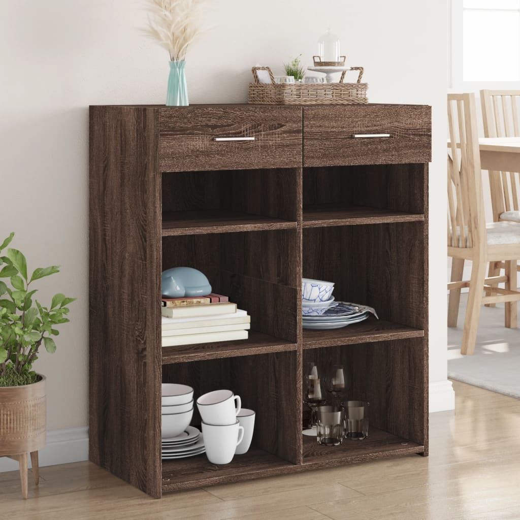 Skjenk brun eik 80x42,5x93 cm konstruert tre