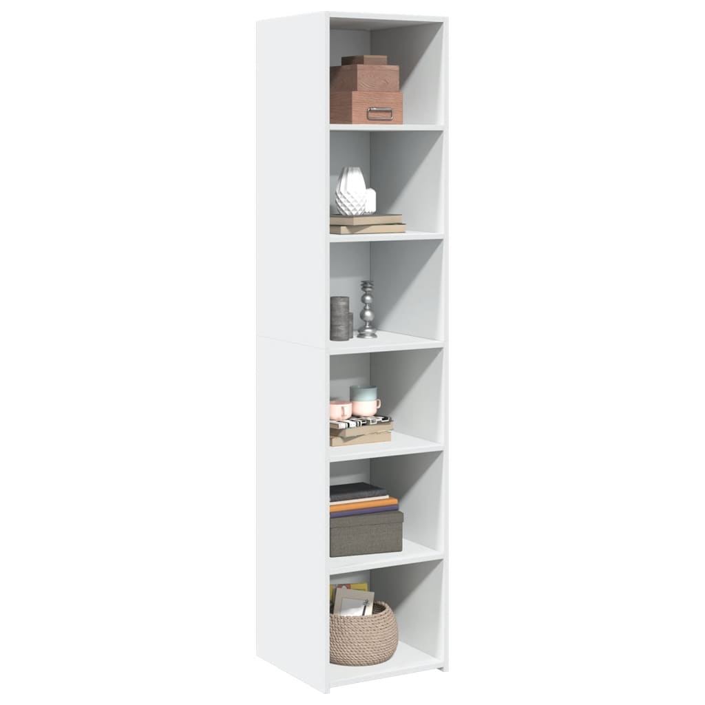 Highboard hvit 40x41x185 cm konstruert tre
