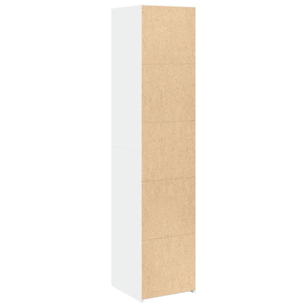 Highboard hvit 40x41x185 cm konstruert tre