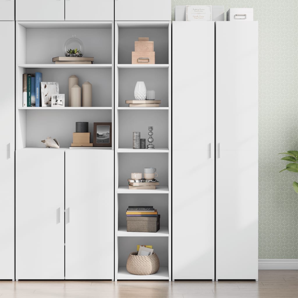Highboard hvit 40x41x185 cm konstruert tre