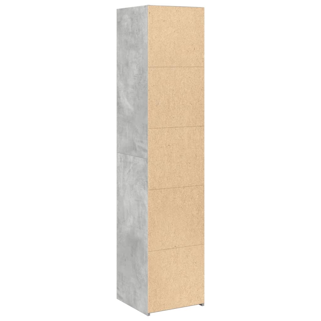 Highboard betonggrå 40x41x185 cm konstruert tre