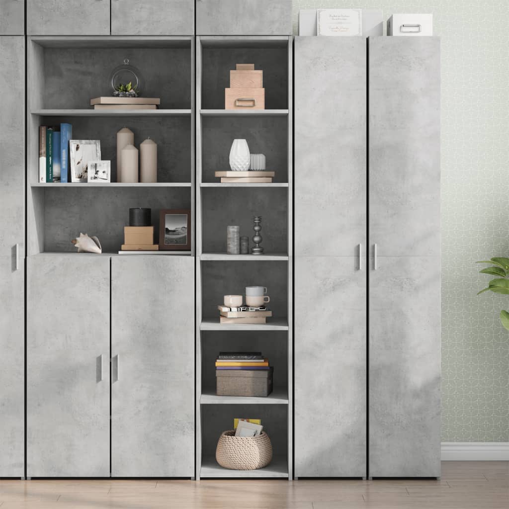 Highboard betonggrå 40x41x185 cm konstruert tre