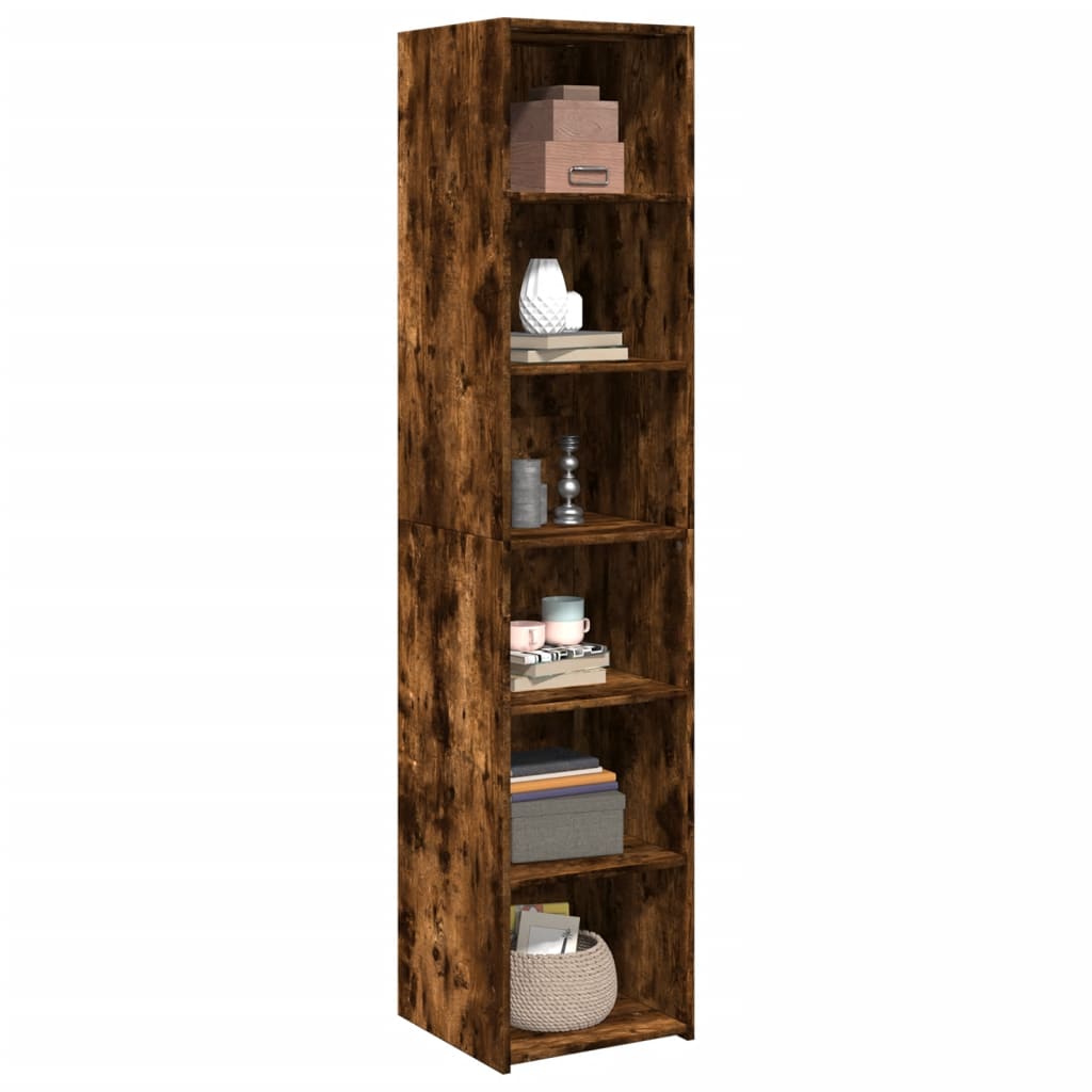 Highboard røkt eik 40x41x185 cm konstruert tre
