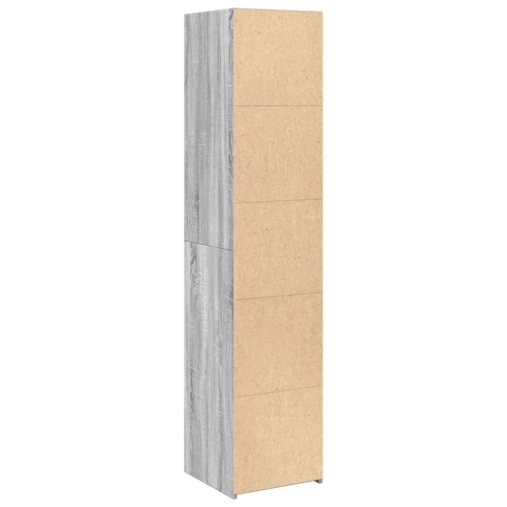 Highboard betonggrå 40x41x185 cm konstruert tre