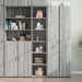 Highboard betonggrå 40x41x185 cm konstruert tre