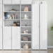 Highboard hvit 45x41x185 cm konstruert tre