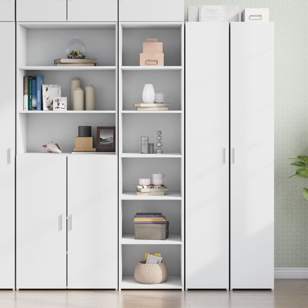 Highboard hvit 45x41x185 cm konstruert tre