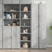 Highboard betonggrå 45x41x185 cm konstruert tre