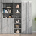 Highboard grå sonoma 45x41x185 cm konstruert tre