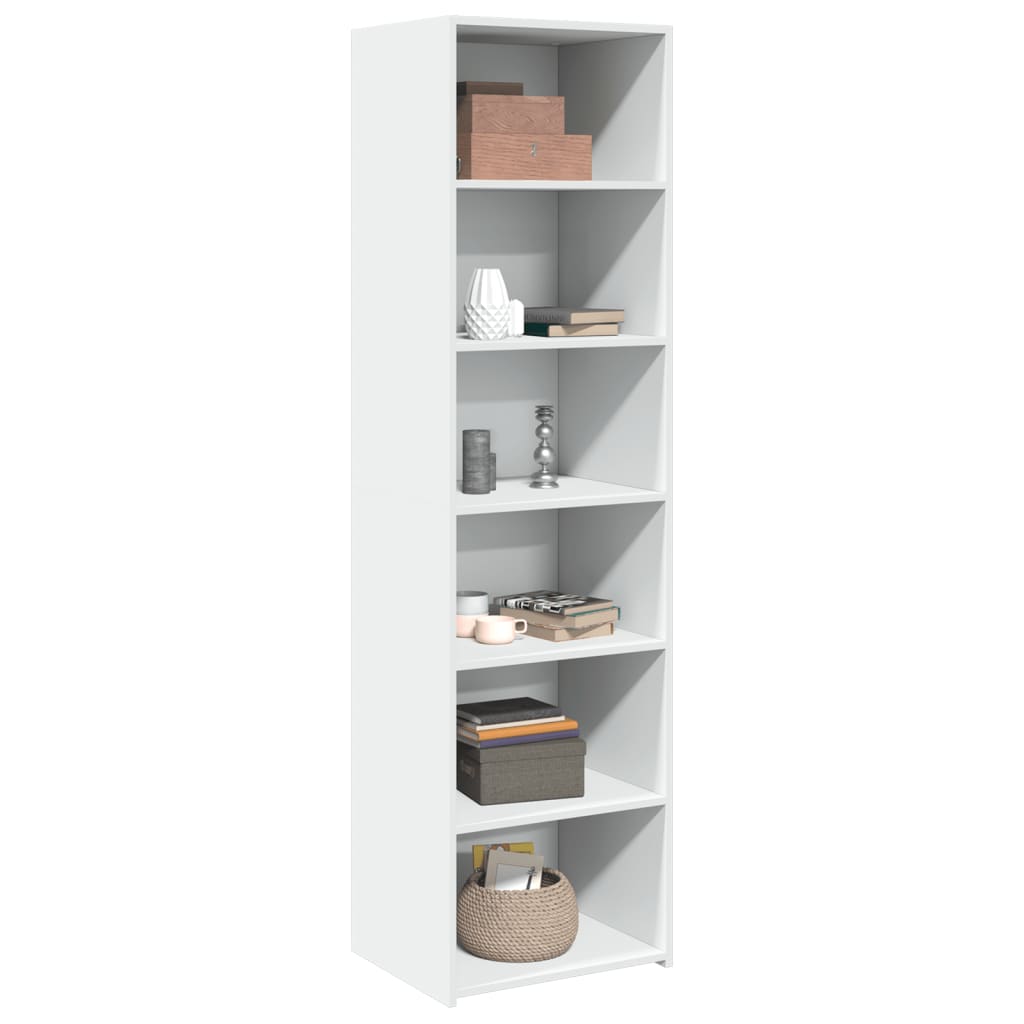Highboard hvit 50x41x185 cm konstruert tre