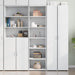Highboard hvit 50x41x185 cm konstruert tre