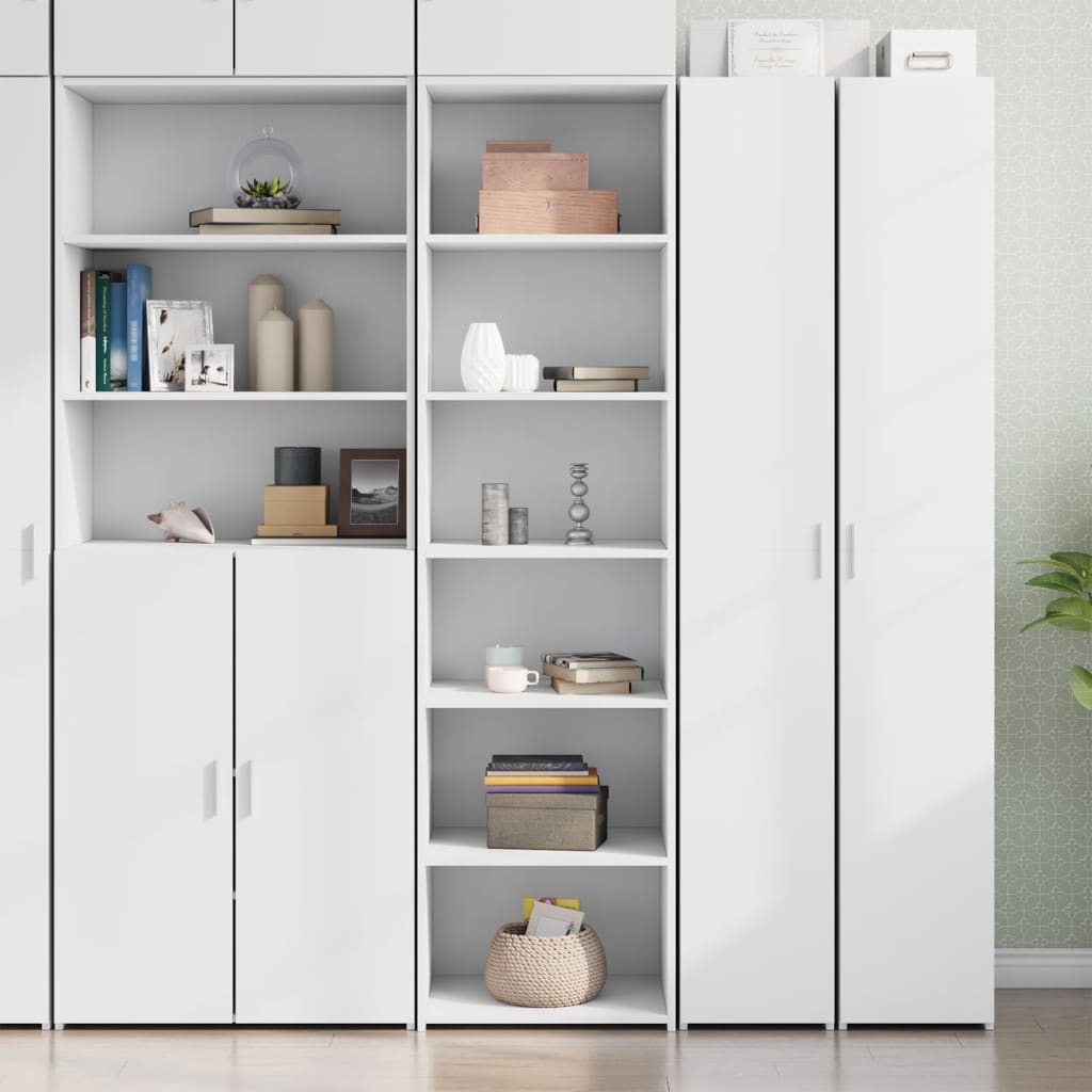 Highboard hvit 50x41x185 cm konstruert tre
