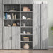 Highboard grå sonoma 50x41x185 cm konstruert tre