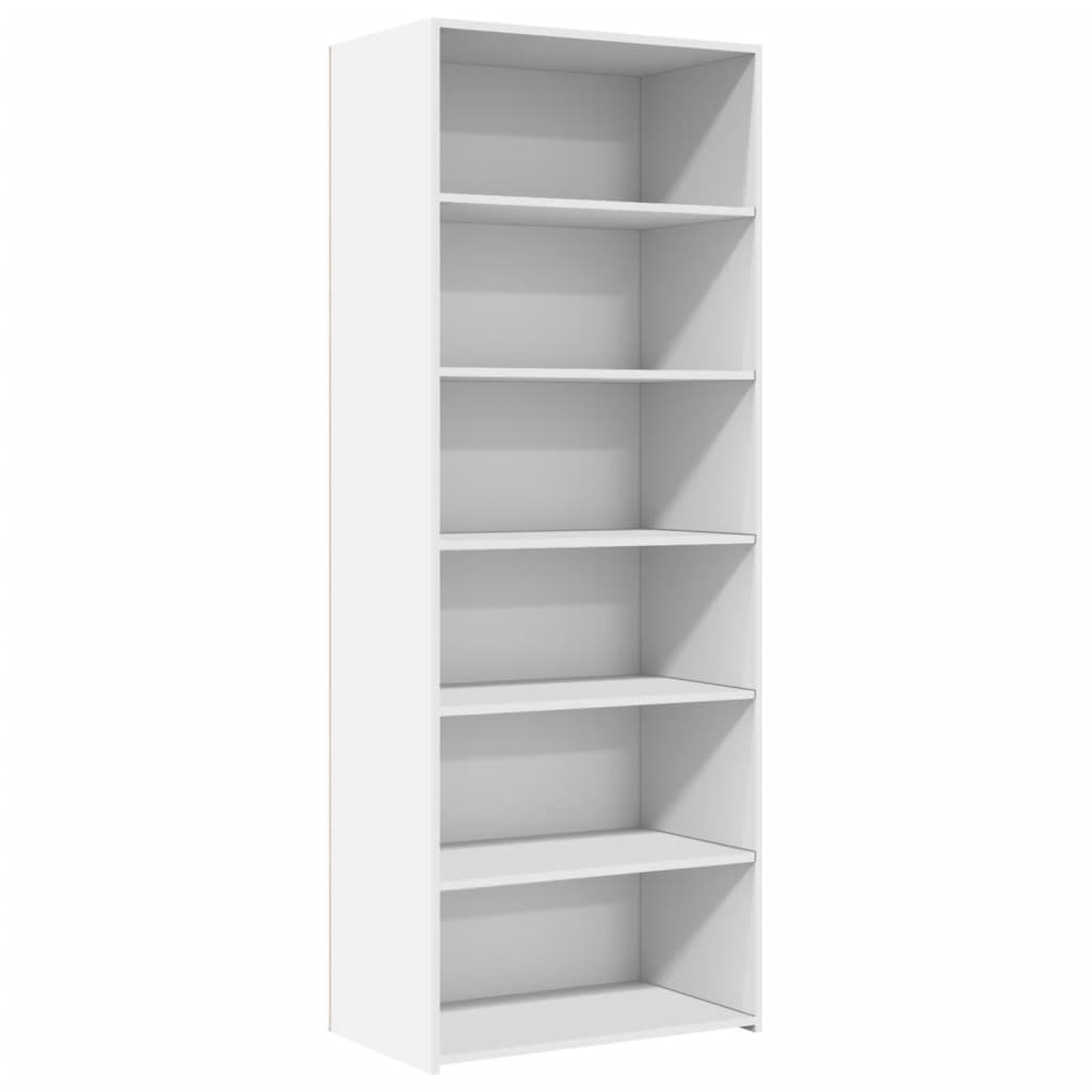 Hylle hvit 70x41x185 cm konstruert tre