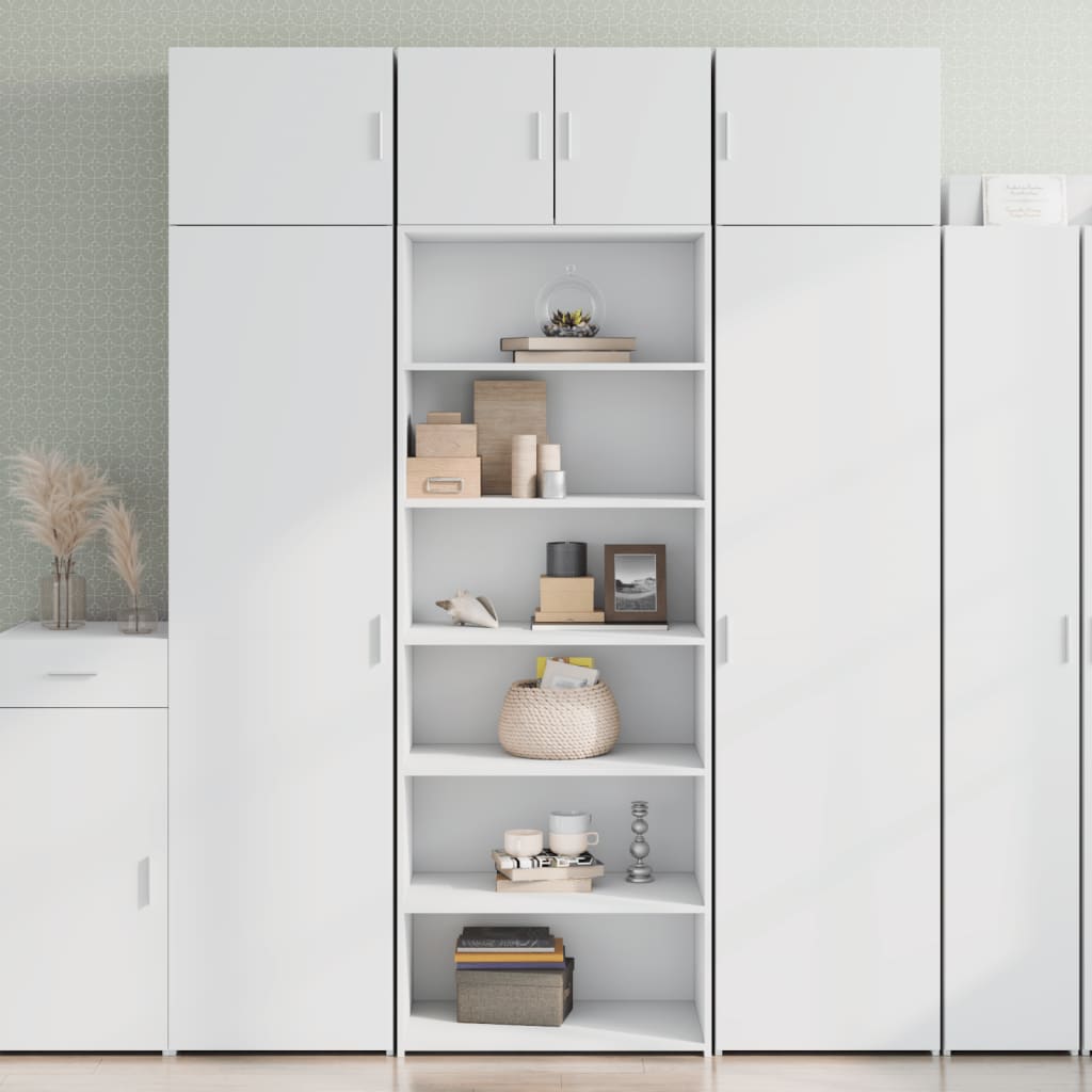 Hylle hvit 70x41x185 cm konstruert tre