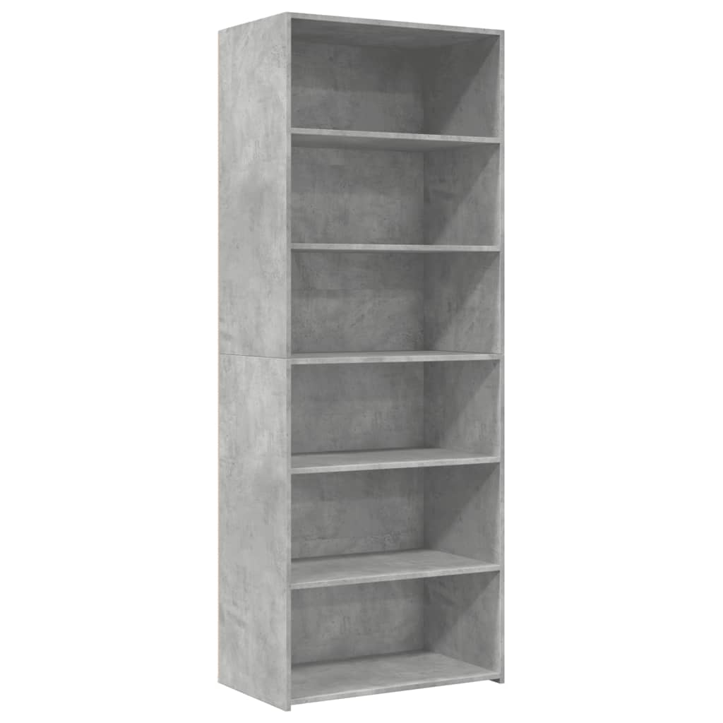 Hylle betonggrå 70x41x185 cm konstruert tre