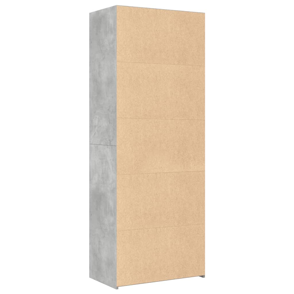 Hylle betonggrå 70x41x185 cm konstruert tre