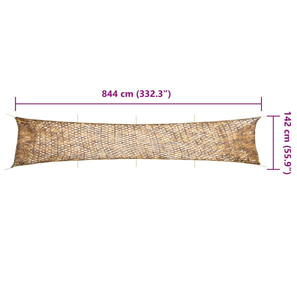 Kamuflasjenett med oppbevaringspose 844x142 cm sand