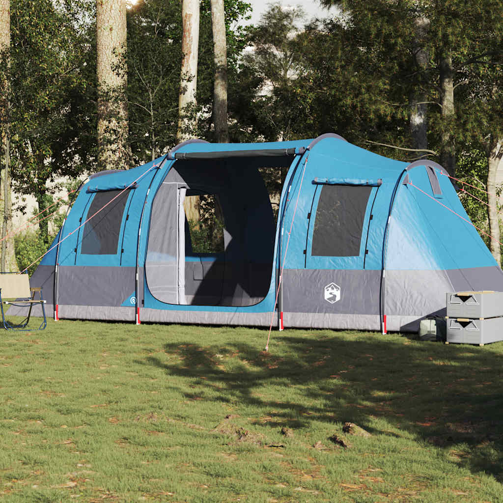 Tunneltelt for camping 4 personer blå vanntett vidaXL